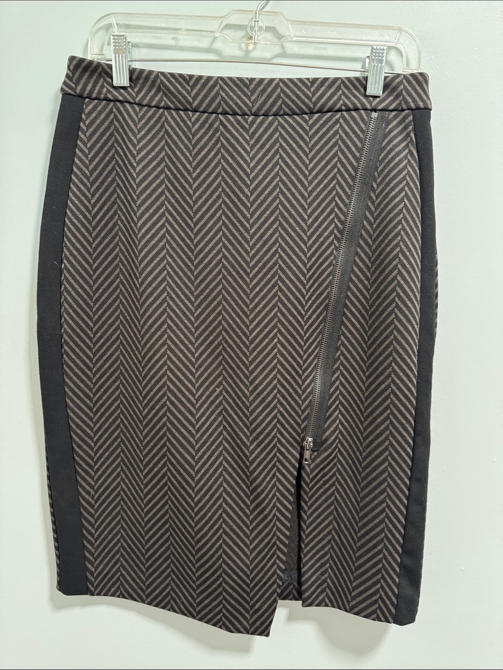 Worthington Women's Black and Brown Herringbone Pencil Skirt